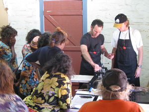 Artists and facilitators at the APW workshop at Ninuku Arts