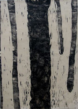 Basil Hall, Sand Palm 1, Multi-block woodblock (hand printed) on awaki, 76 x56cm
