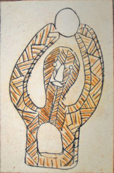  John Patrick Kelantumama Footy Man 3 colour monotype 2008