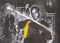 Image: 107A Djuwakan# 2 Marika, Ngarra (Me), photograph and linocut