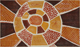 Maria Josette Orsto, Kulama, Japanese-style woodcut, © 2010 Tiwi Design