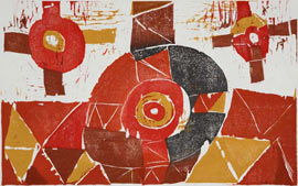 Timothy Cook, Kulama, Japanese-style woodcut, © 2010 Jilamara Arts & Crafts
