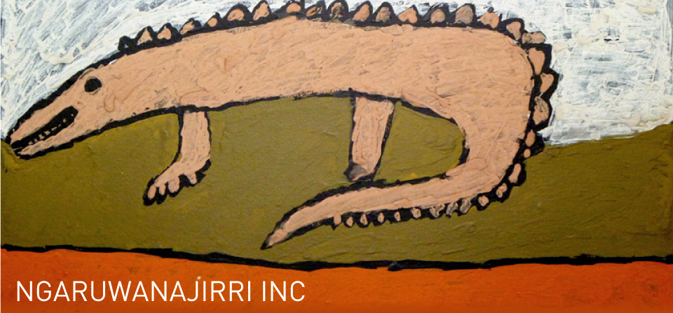 Alfonso Puautjimi, Yirrikipayi (Crocodile), natural ochres on arches paper
