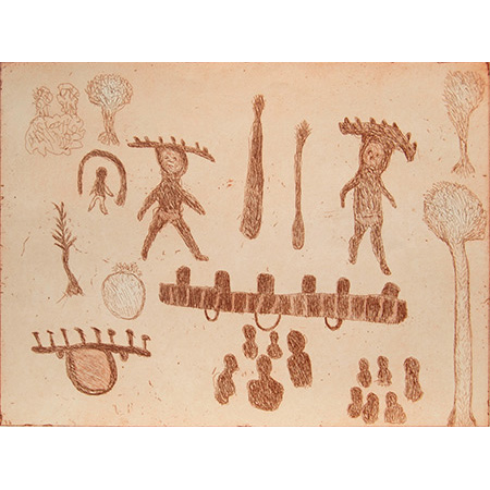 Kurtal, etching by Ngarralja Tommy May, 56 x 76 cm