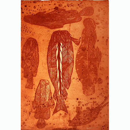 Djen (Fish), etching by Ezarahia Kelly