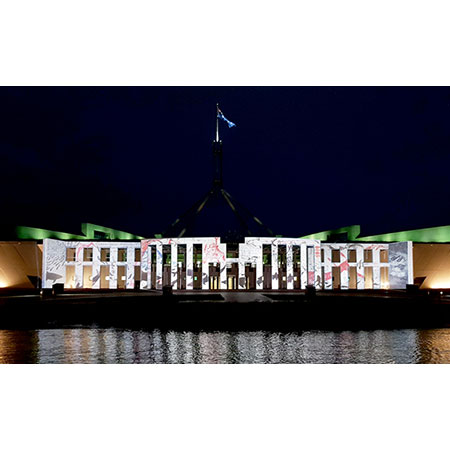 Projections on Parliament House by Jacqueline Gribbin