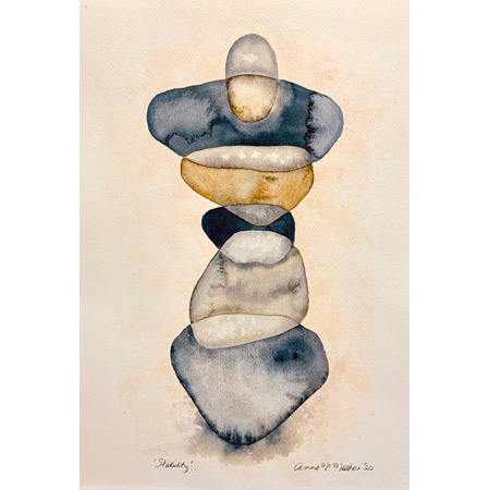 Stability, watercolour on paper by Anne McMaster